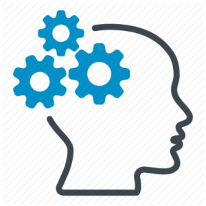 Head with cogs Clear thinking content writing My Words Work For You