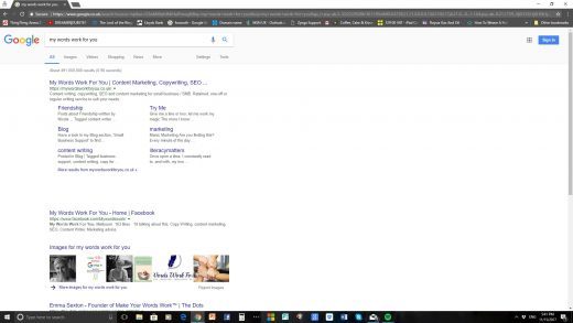SEO Search Results Content Marketing My Words Work For You